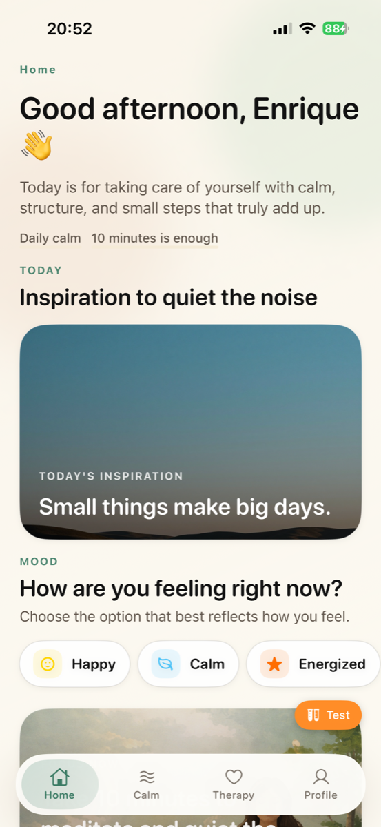 MindSteer home screen screenshot